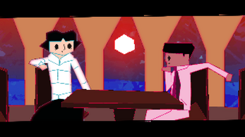 Planter having dinner with Rouge